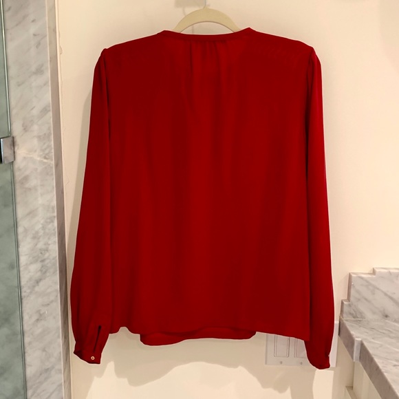 Diane Von Furstenburg Florina  red silk top - Picture 6 of 7